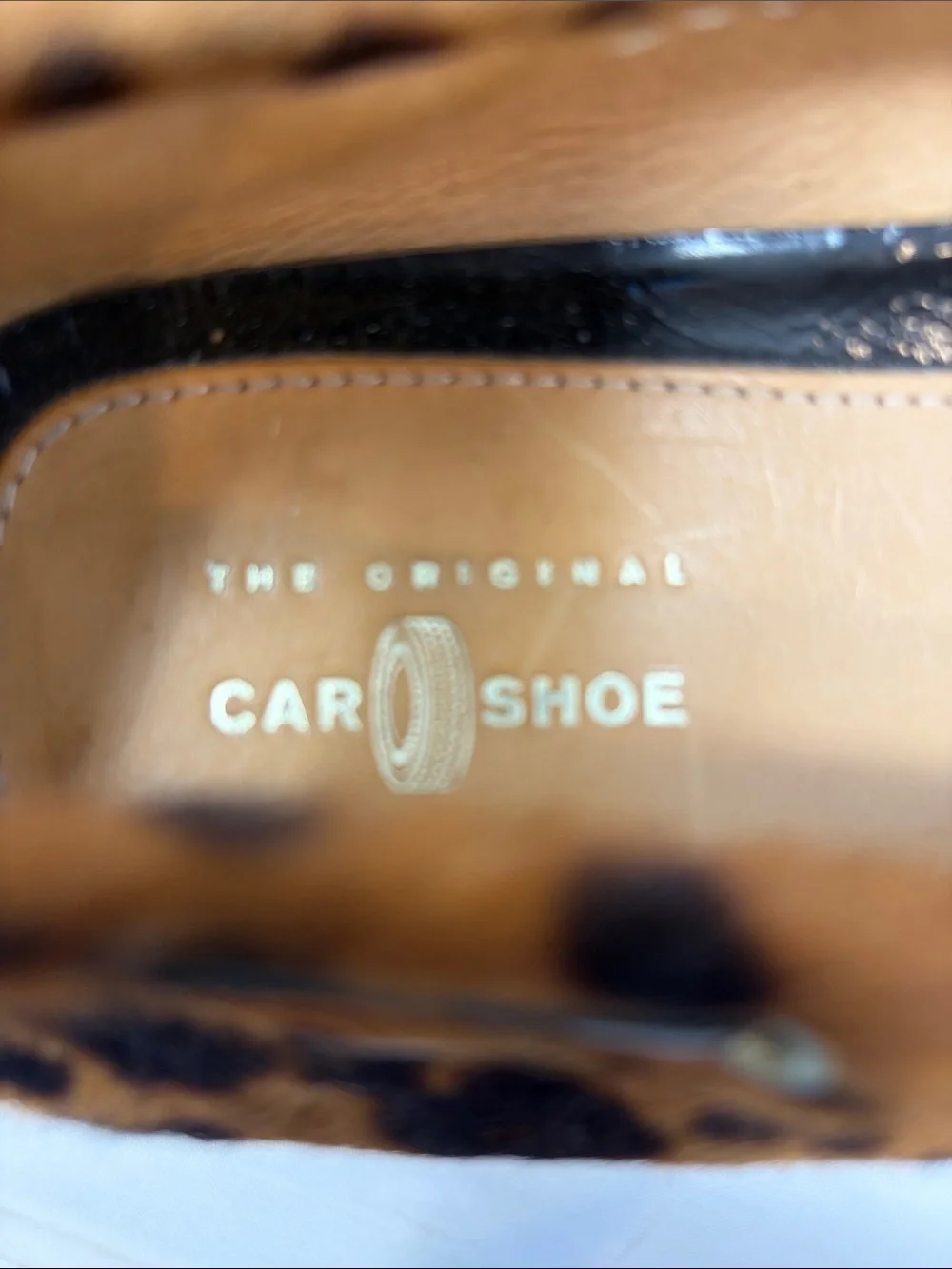 The Original Car Shoe Calf Hair Leopard Print Moccasin Driving Loafers Size 7.5